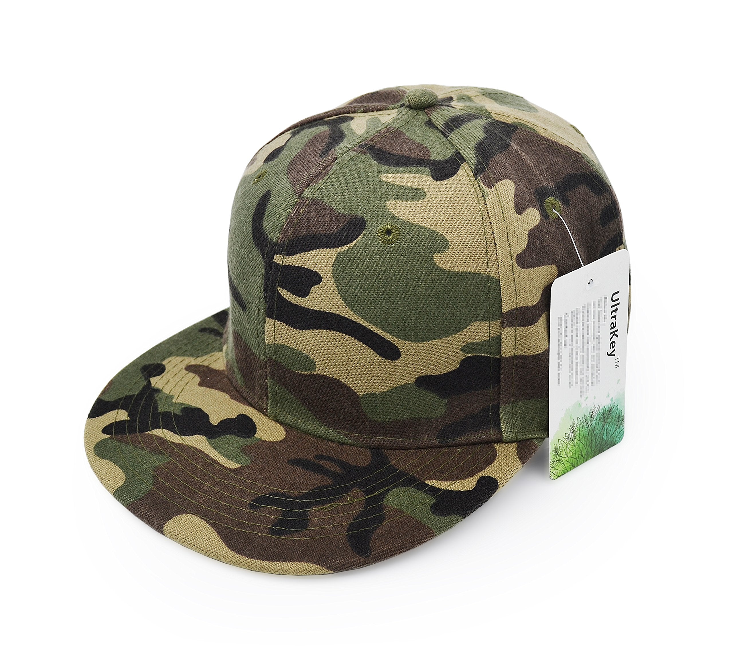 UltraKey baseball cap hip-hop flat bill green for everyday wear.