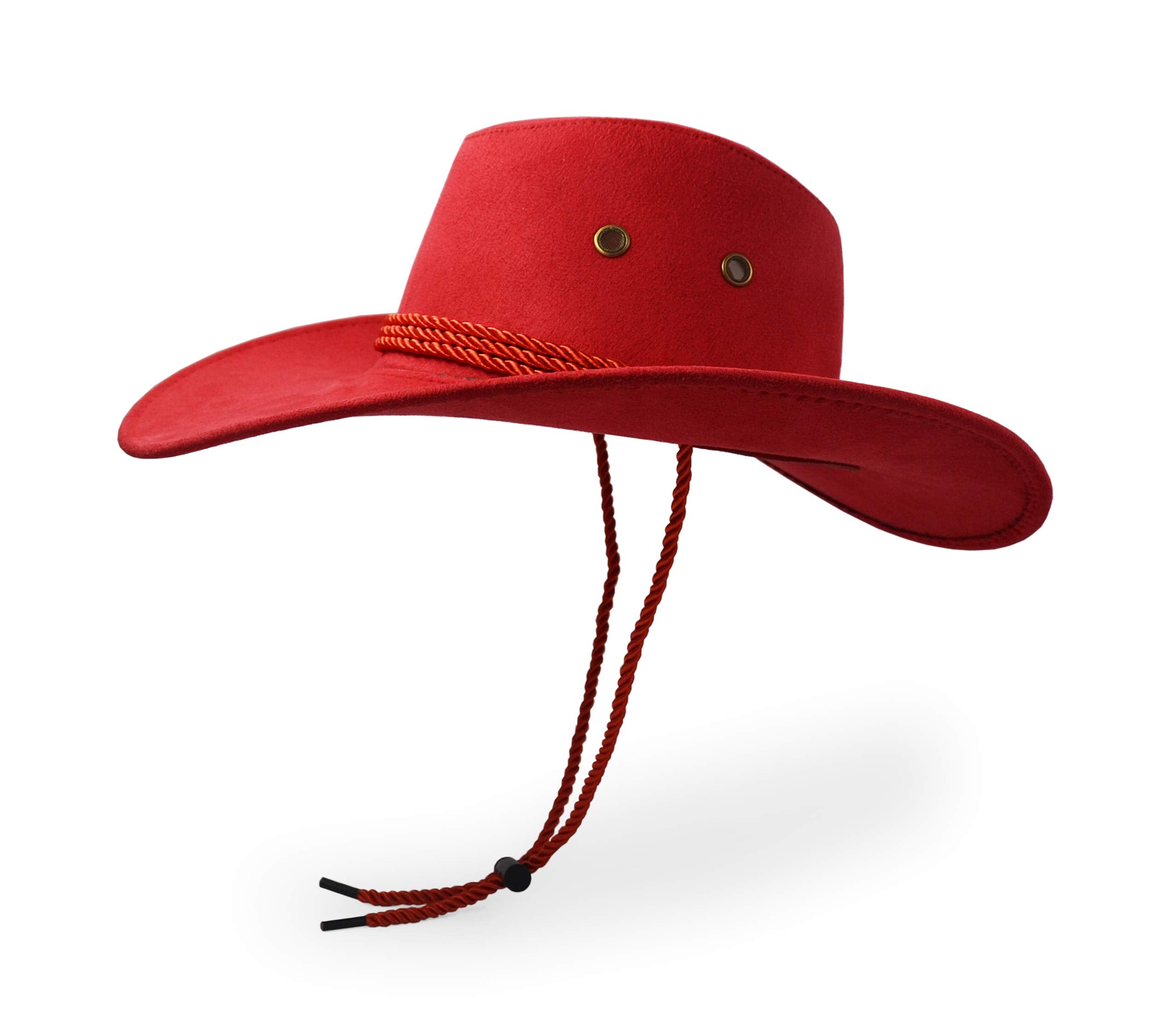 UltraKey cowboy hat with adjustable chin strap for windy days and secure fit.