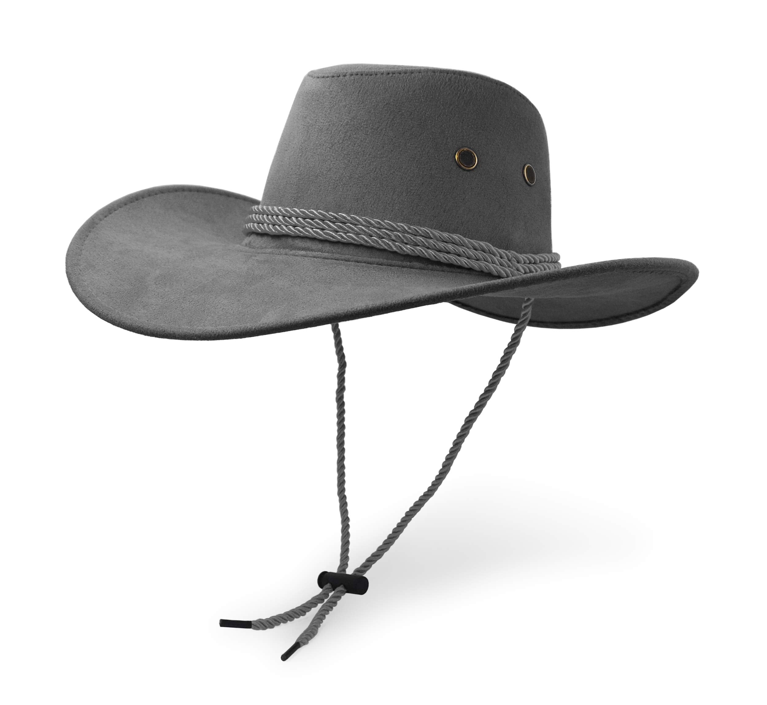 UltraKey cowboy hat in faux felt grey offers stylish sun protection.