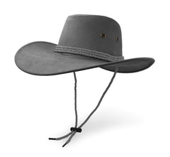 UltraKey cowboy hat in faux felt grey offers stylish sun protection.