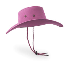 UltraKey pink cowboy hat with breathable eyelets promoting airflow outdoors.