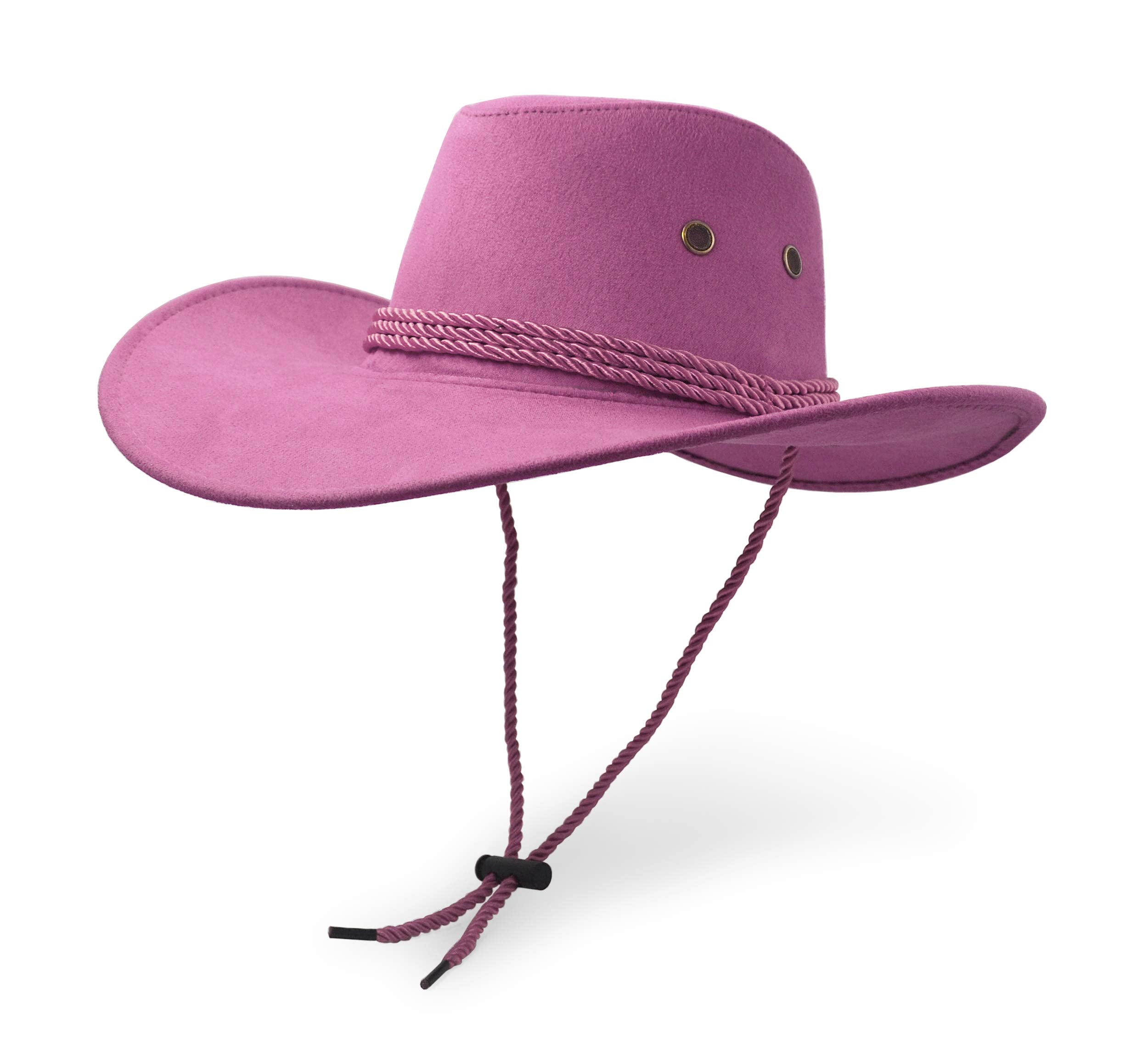 UltraKey pink cowboy hat front view showing sun protection and Western style.