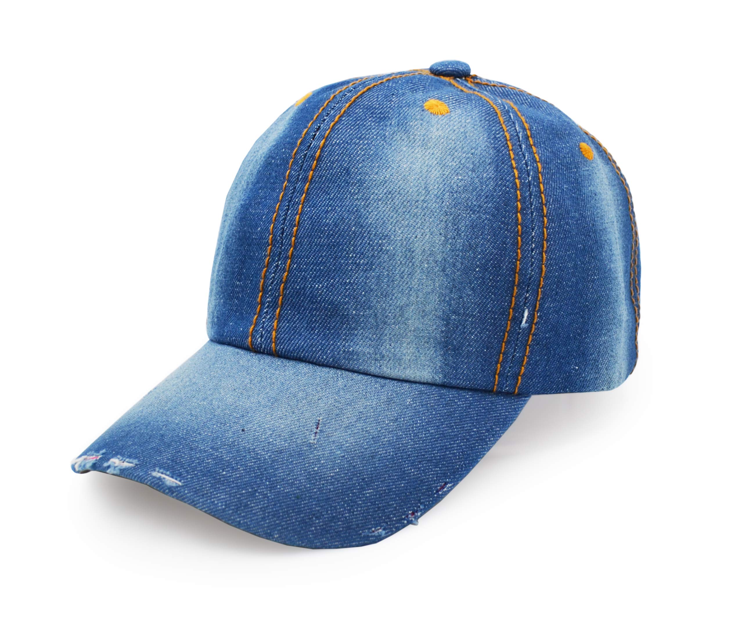  UltraKey denim baseball cap blue, casual outdoor style for daily wear.