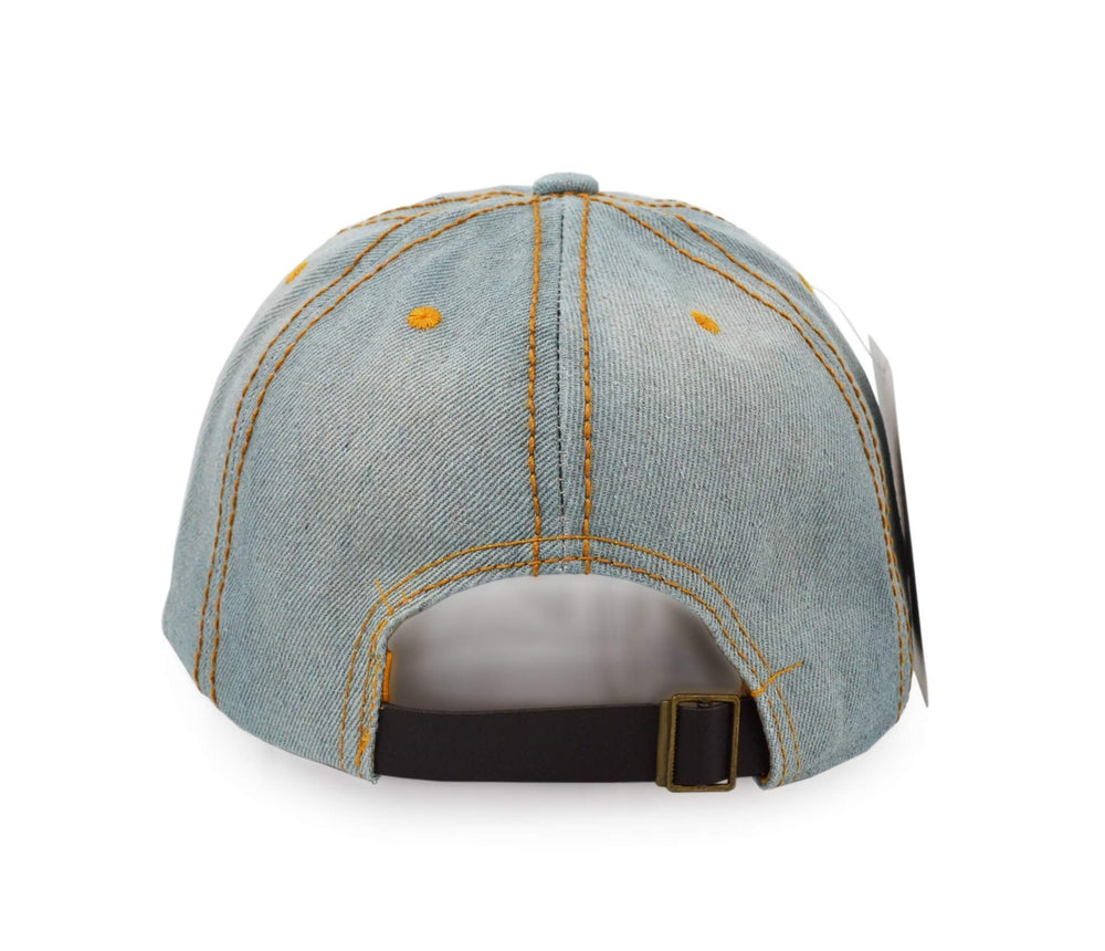 UltraKey Denim Baseball Cap material detail highlights durable denim blend.
