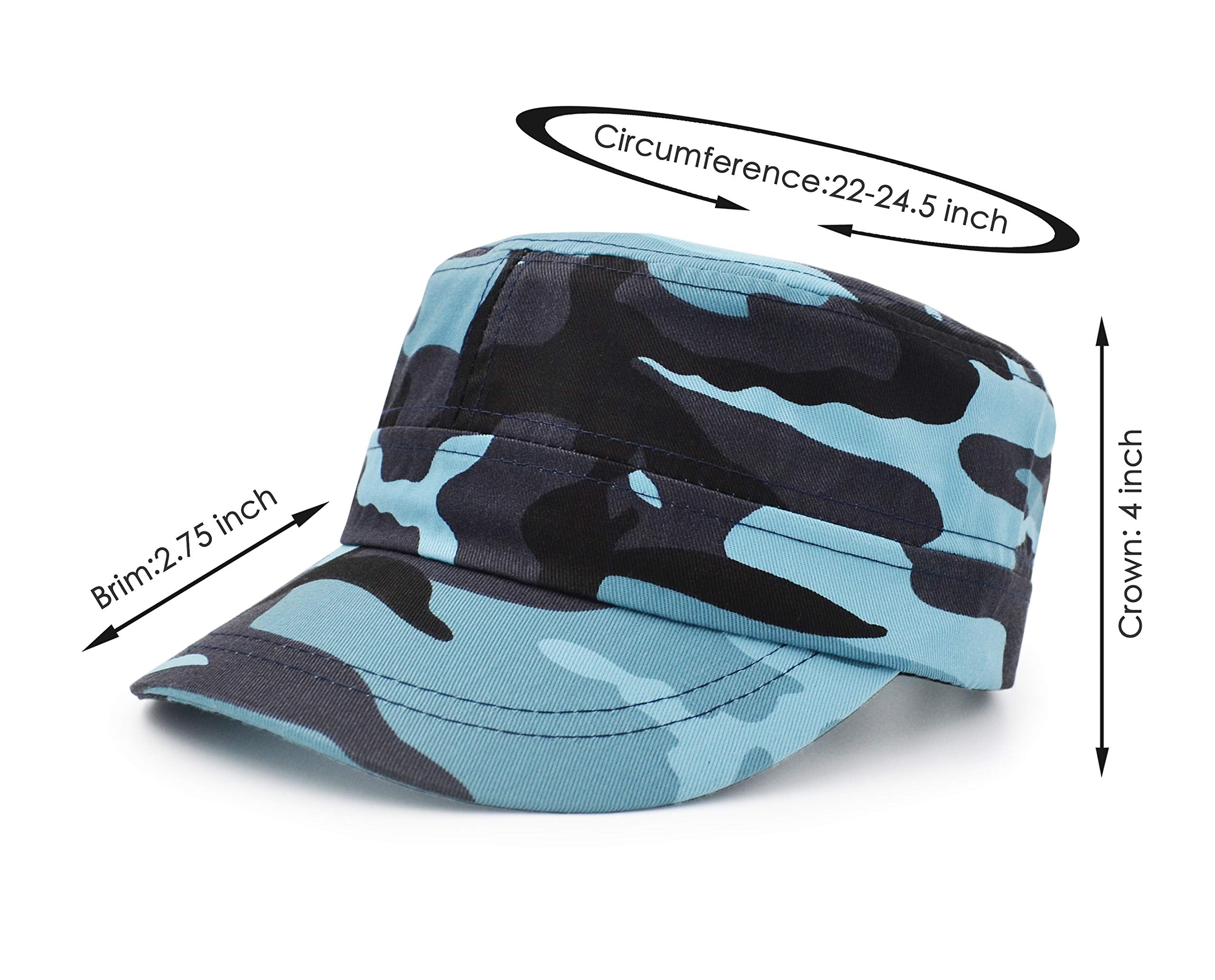 UltraKey flat top cap blue, side view, versatile unisex style.
