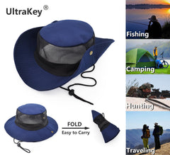 UltraKey Outdoor Sun Protect Hat army style side view highlighting profile and ventilation