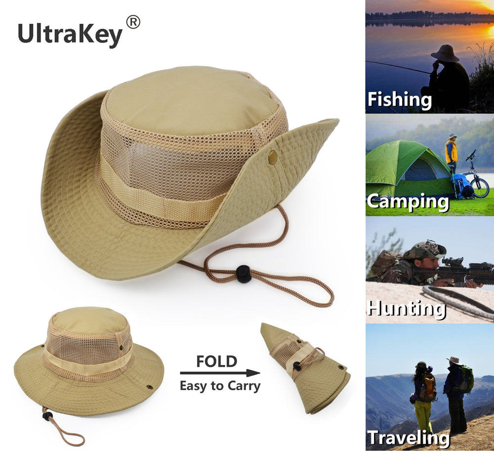 UltraKey army hat with full-circumference mesh panel for cooling airflow.