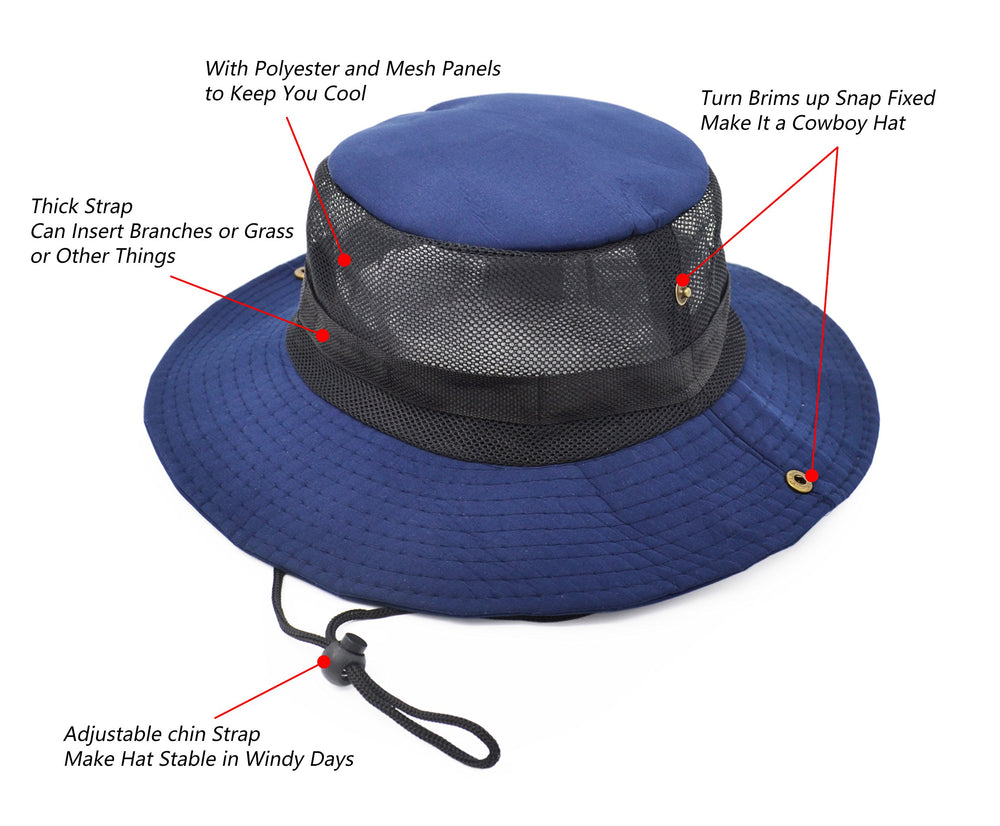 UltraKey mesh panel close-up on sun hat for full circumference airflow