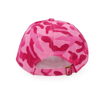 UltraKey pink camouflage cap packable travel view for easy carry.