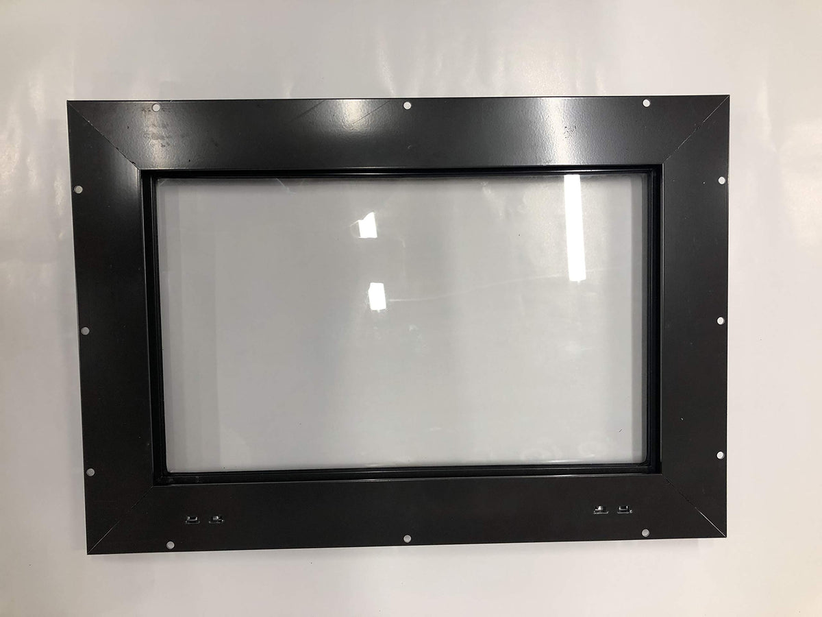 Ultramatic Deer Blind Window 17x11.5 front view with clear glass, easy exterior mount