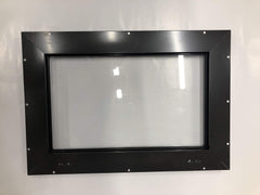 Ultramatic Deer Blind Window 17x11.5 front view with clear glass, easy exterior mount