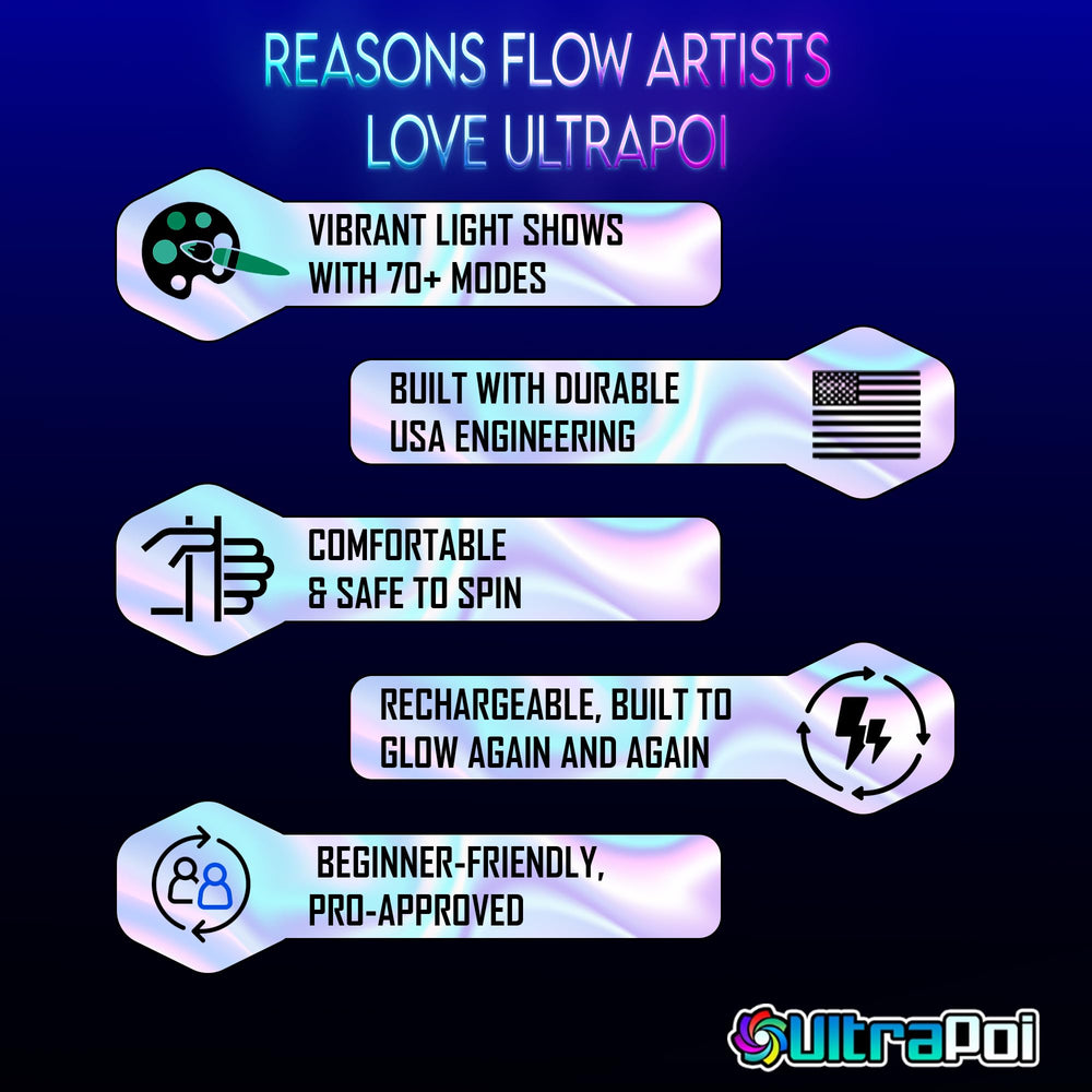 UltraPoi flow arts practice with precise control for improved dexterity.