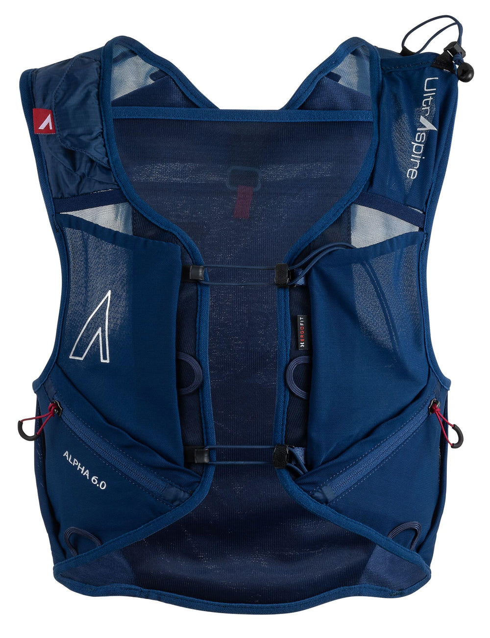 Ultraspire Alpha 6.0 back view highlights compact fit for endurance on trails.