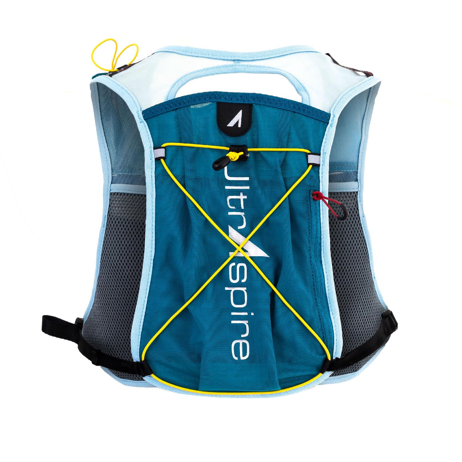 Ultraspire Spry vest worn on the back during a run for balanced comfort