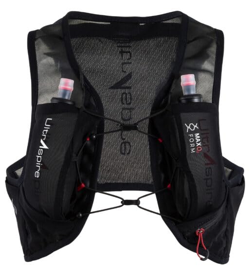 Ultraspire Stealth softflasks in harness demonstrate compact hydration