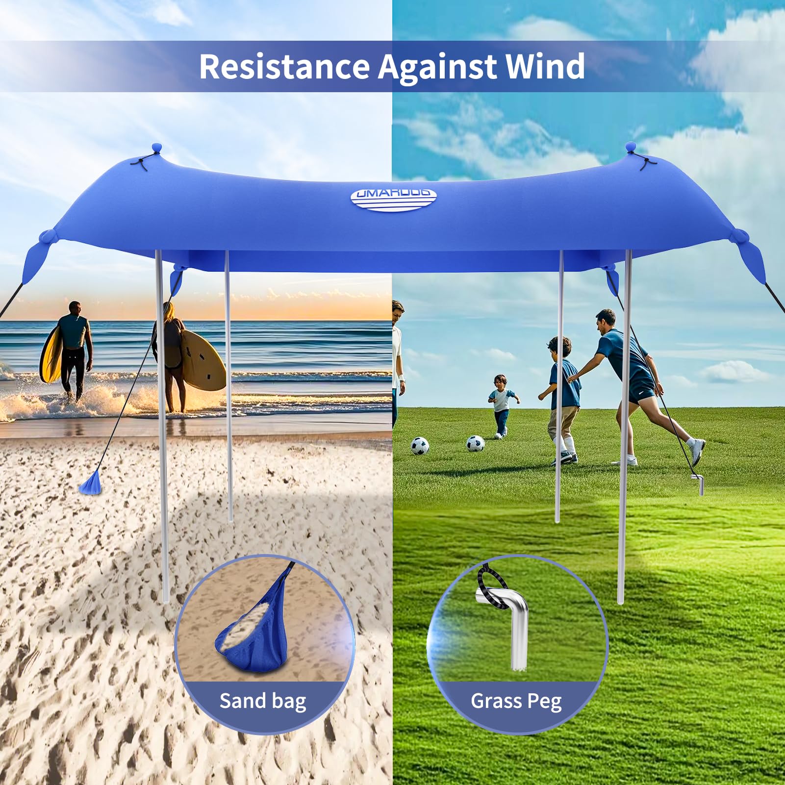 UMARDOO adjustable shade angle adapts to sun position for better coverage.