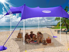 Umardo o family beach tent setup demo provides instant shade on sunny days.