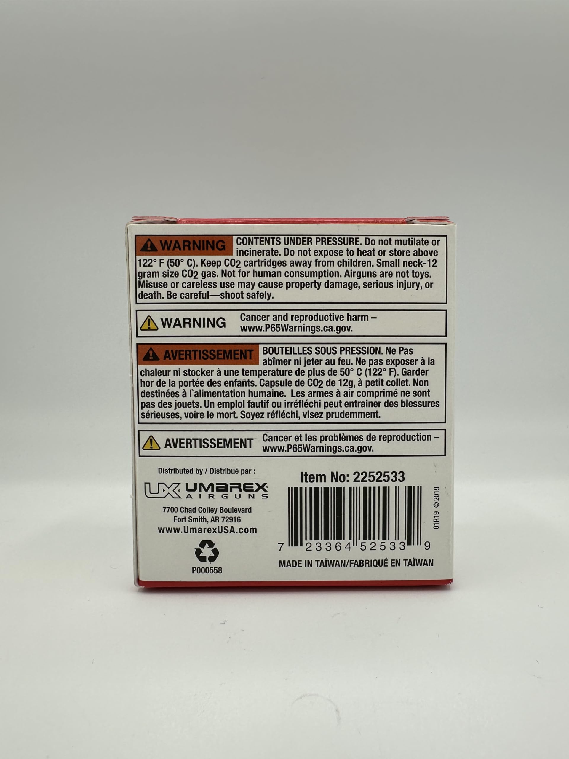 Umarex CO2 cartridge installed in a pellet gun setup