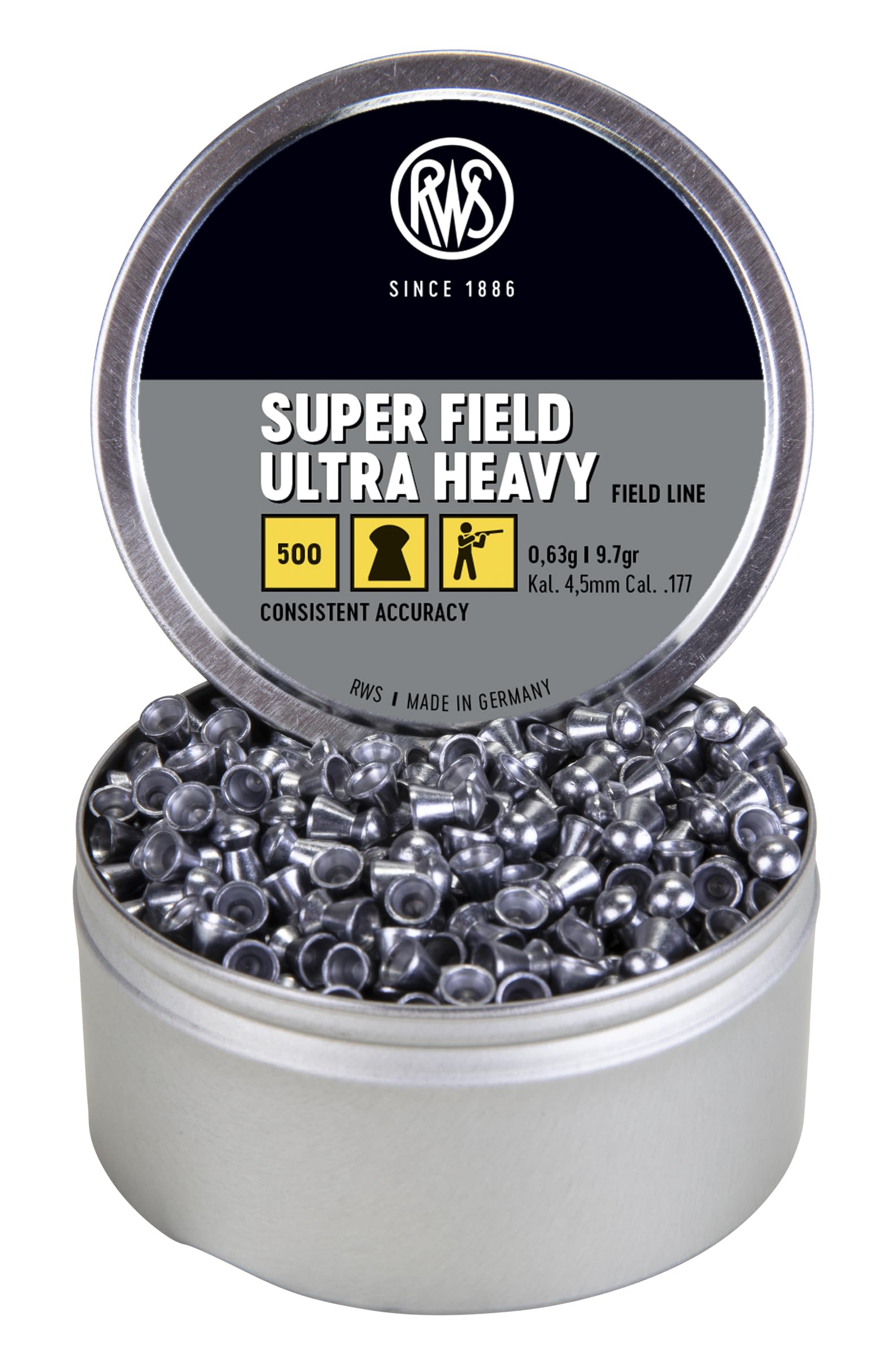 Precision-machined surface of Umarex RWS Superfield Ultra Heavy pellets