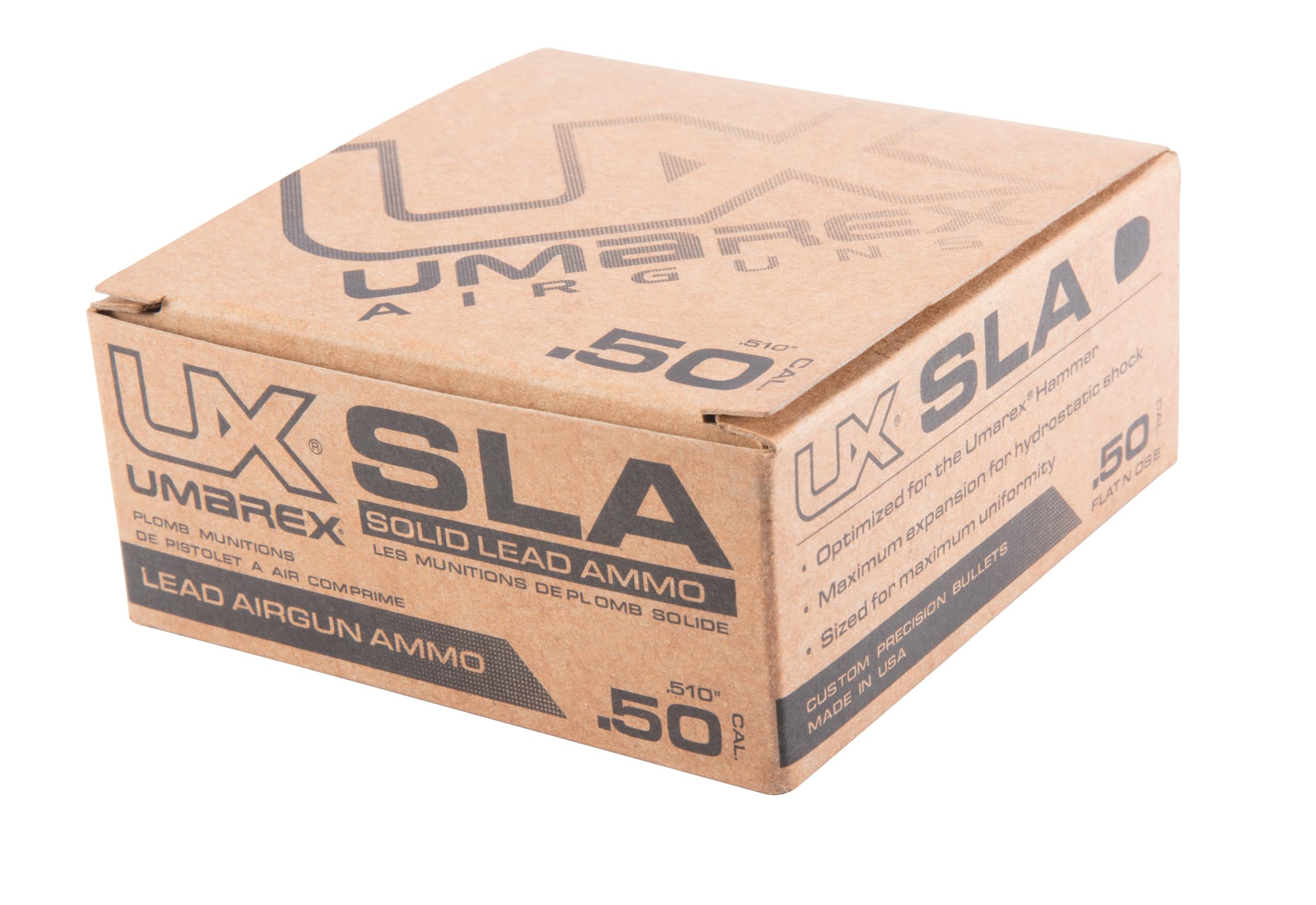 Umarex SLA pellets stacked for display