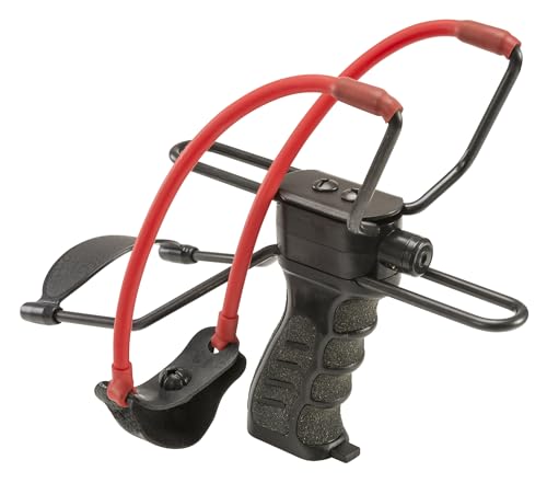 Umarex X-Shot Slingshot laser sight illuminated for precise target alignment