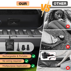 Umbrauto built-in pump air mattress for 5.5-5.8ft truck beds ensures a secure fit.