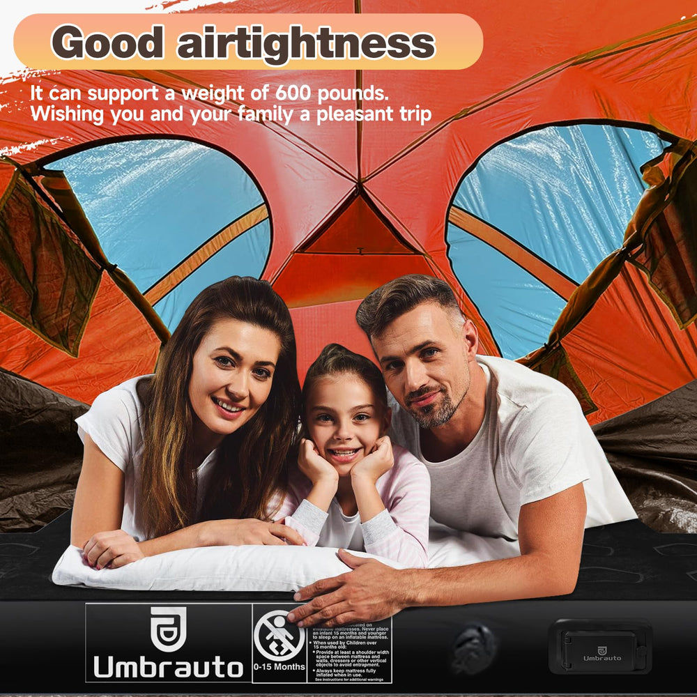 Umbrauto versatile air mattress supports road trips, fishing, and tailgating adventures.