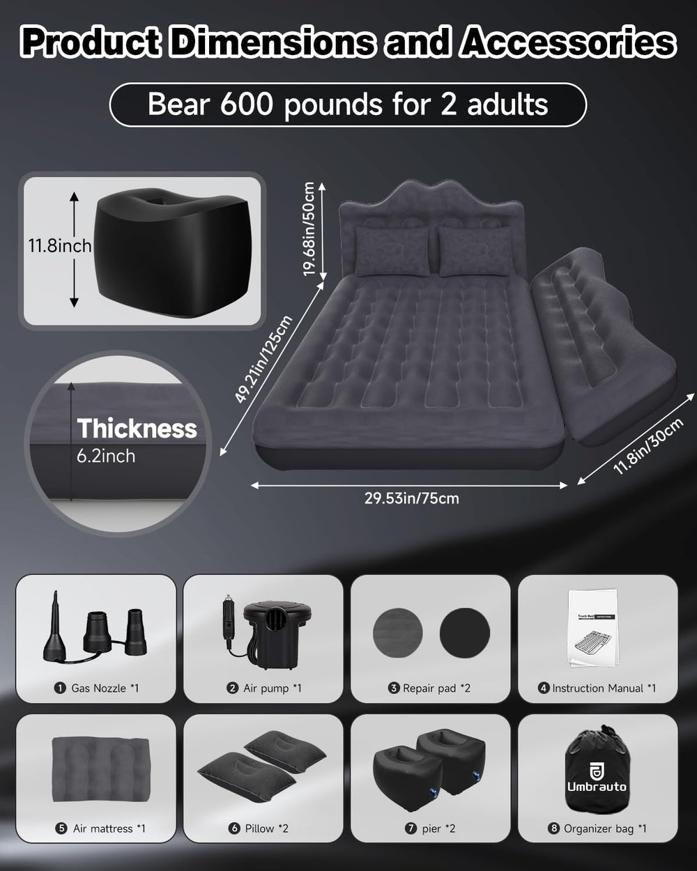 Umbrauto wave ergonomic design supports comfortable sleep while traveling.
