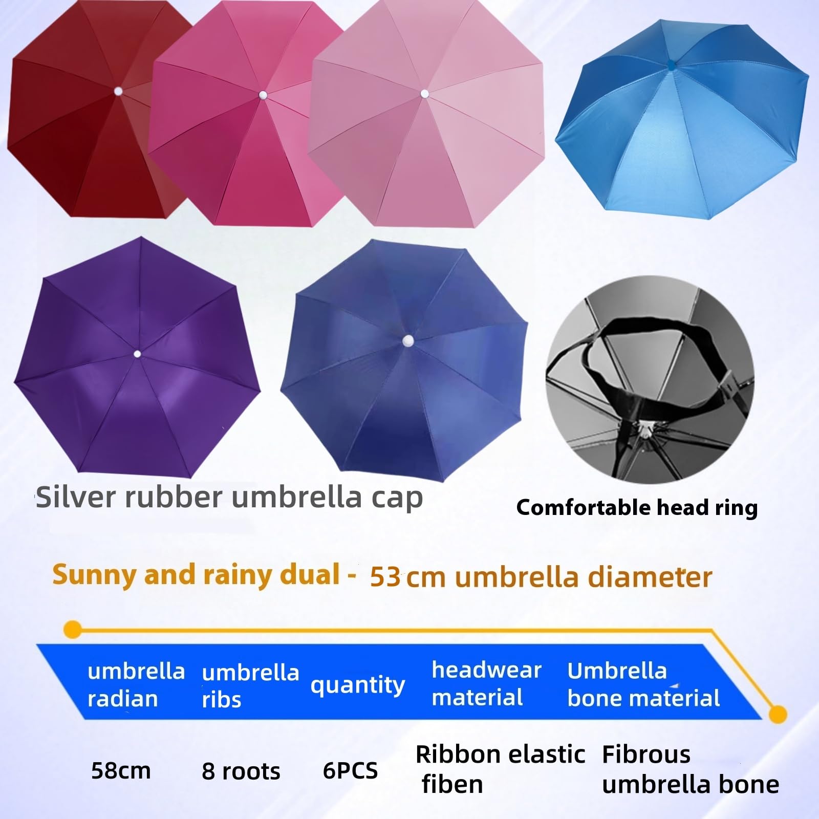 Umbrella hats used for beach and hiking