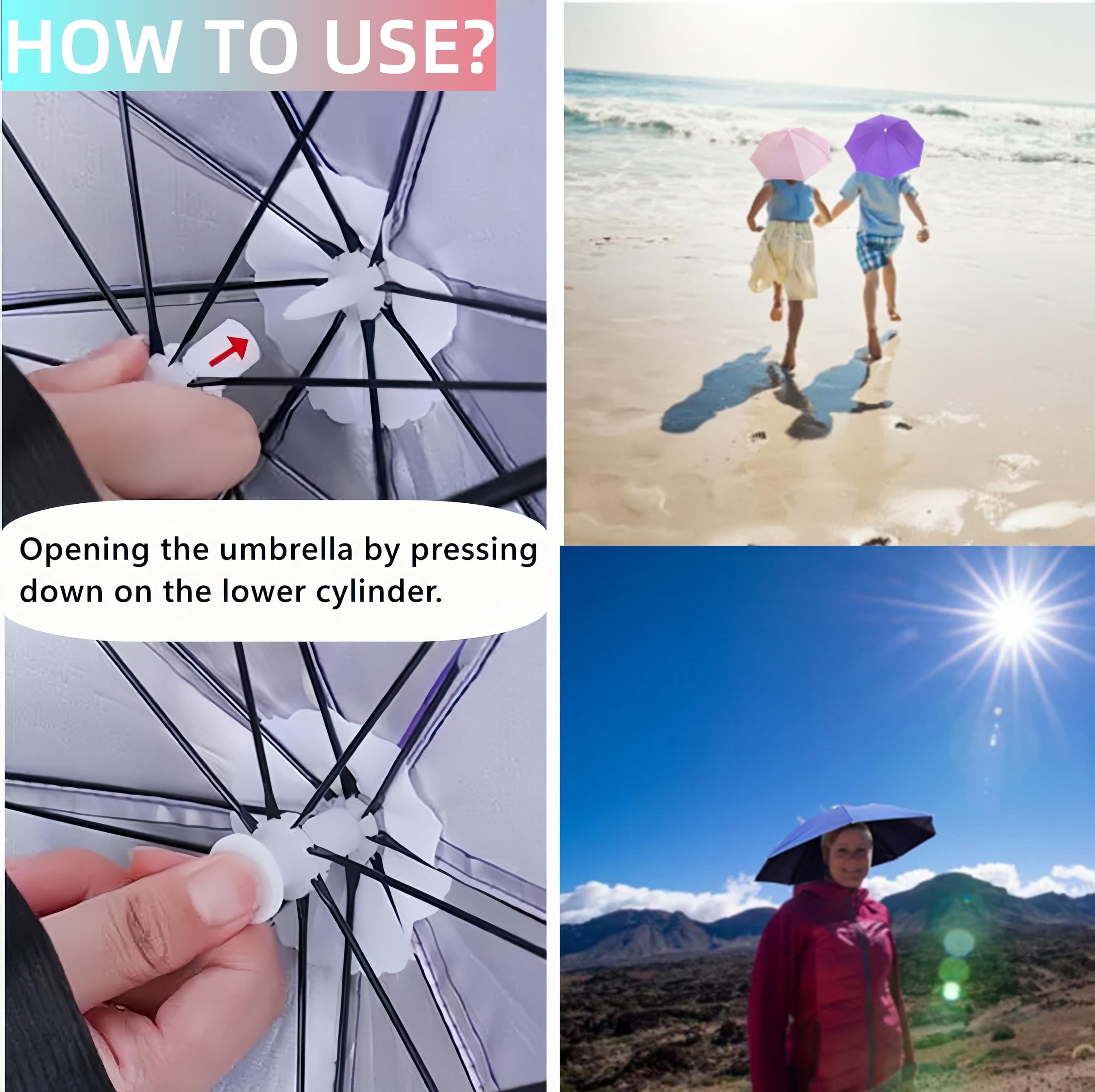 Pack contents: 6 umbrella hats included