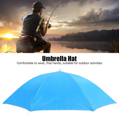 Folded umbrella hat showing portable design