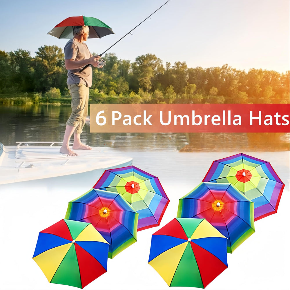 Adjustable elastic headband on umbrella hat