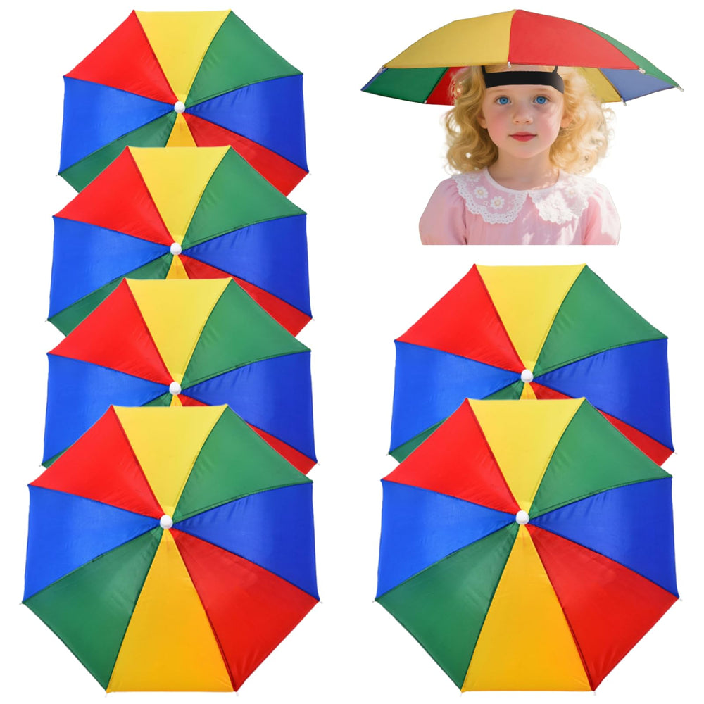 Six watermelon color umbrella hats in a pack