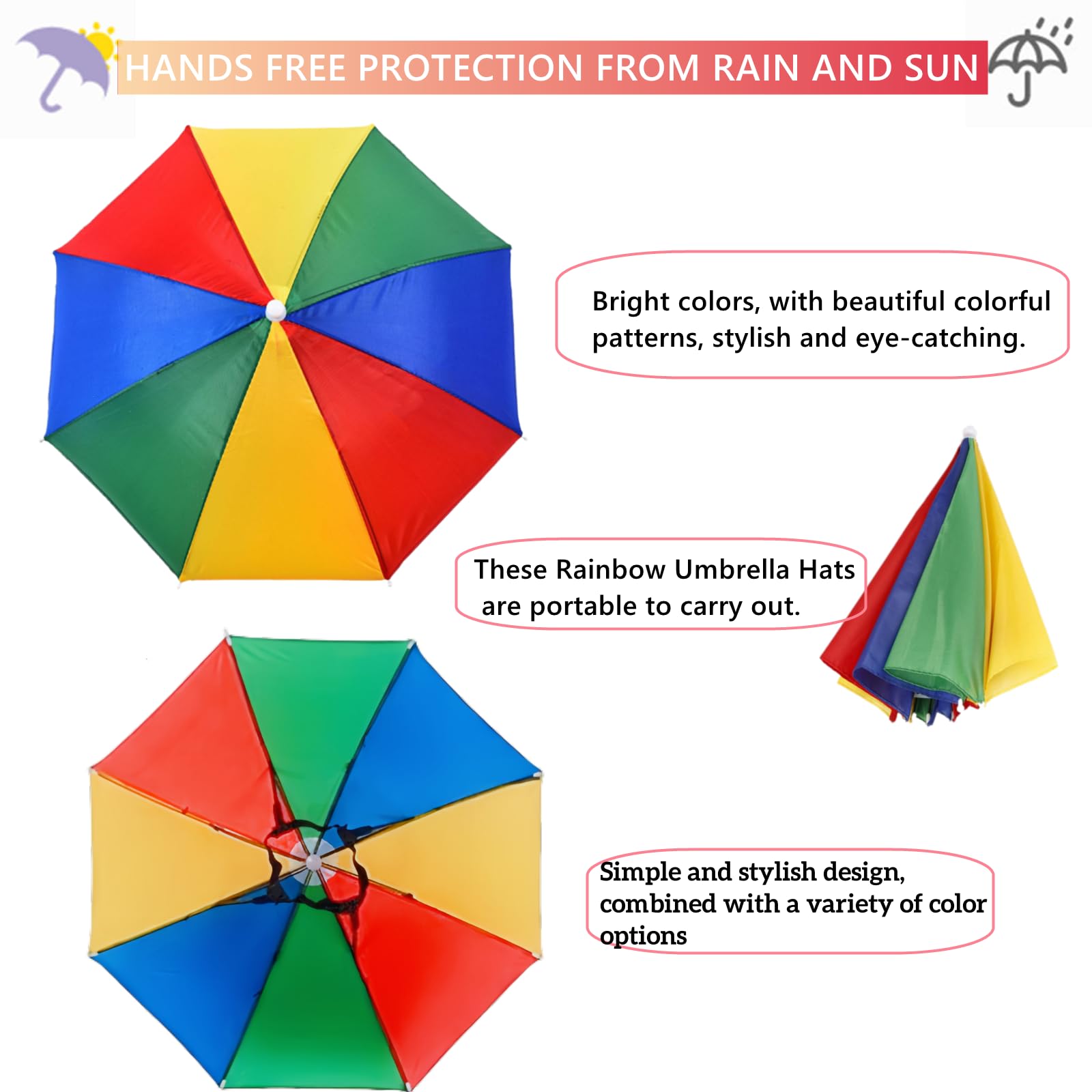 Child wearing watermelon umbrella hat outdoors