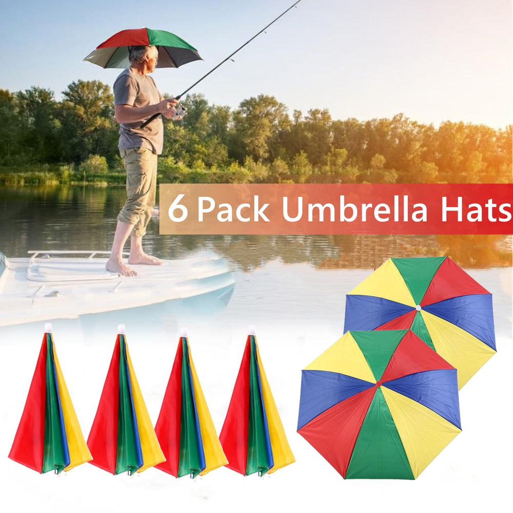 Six pack umbrella hats for sharing and replacement
