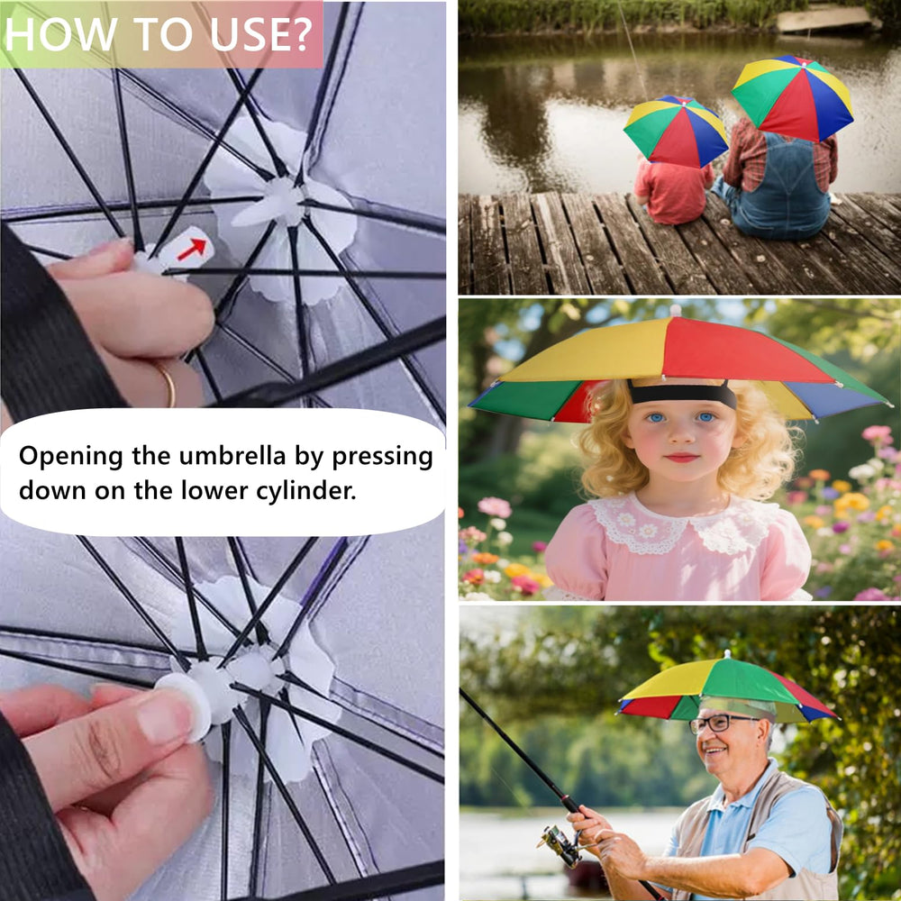 Folded umbrella hat compact size about 32 cm