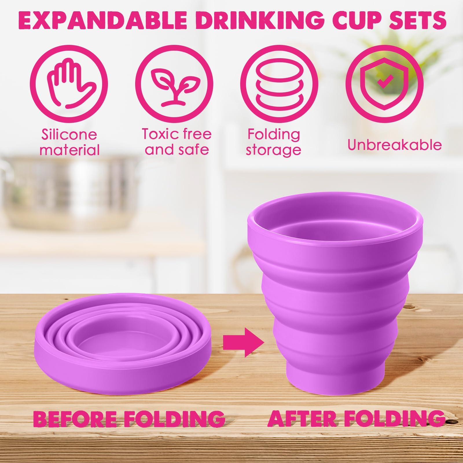 Umigy folded cup compact storage fits in pocket or purse
