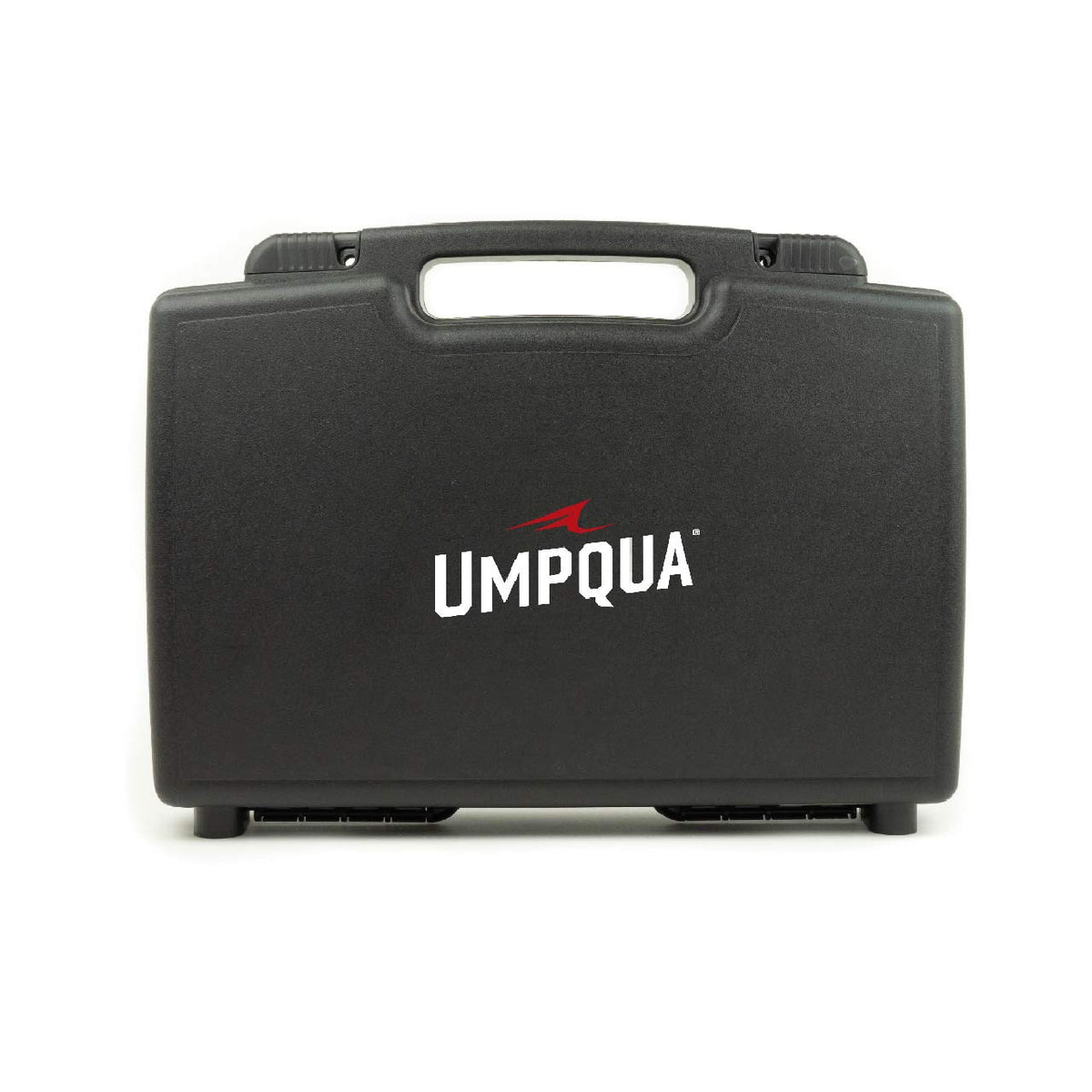 Umpqua Baby Black boat box front view shows large fly storage
