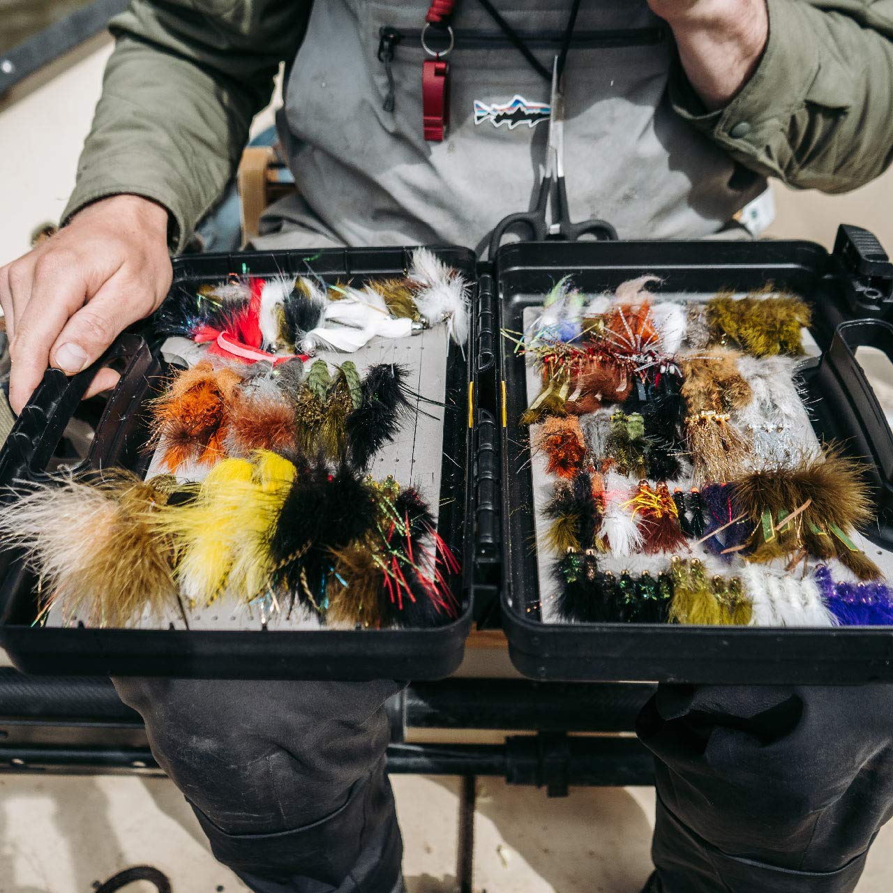 Umpqua Boat Box foam layers top and bottom for secure fly organization