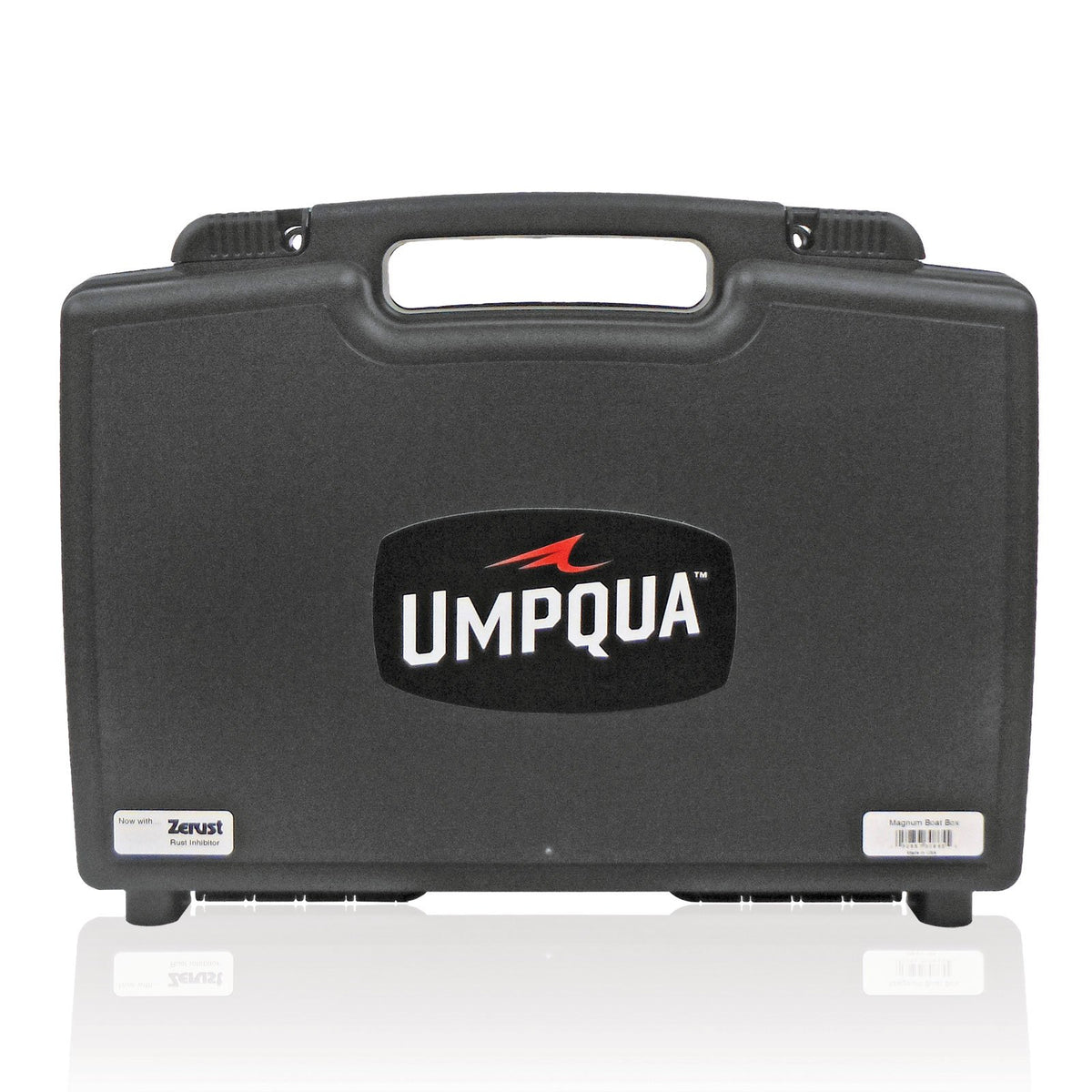 Umpqua Boat Box Magnum Black open view showcases large fly storage for streamers