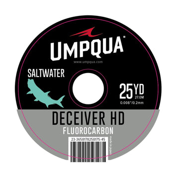 Umpqua Deceiver HD big game fluorocarbon tippet; high abrasion resistance and strong knots.