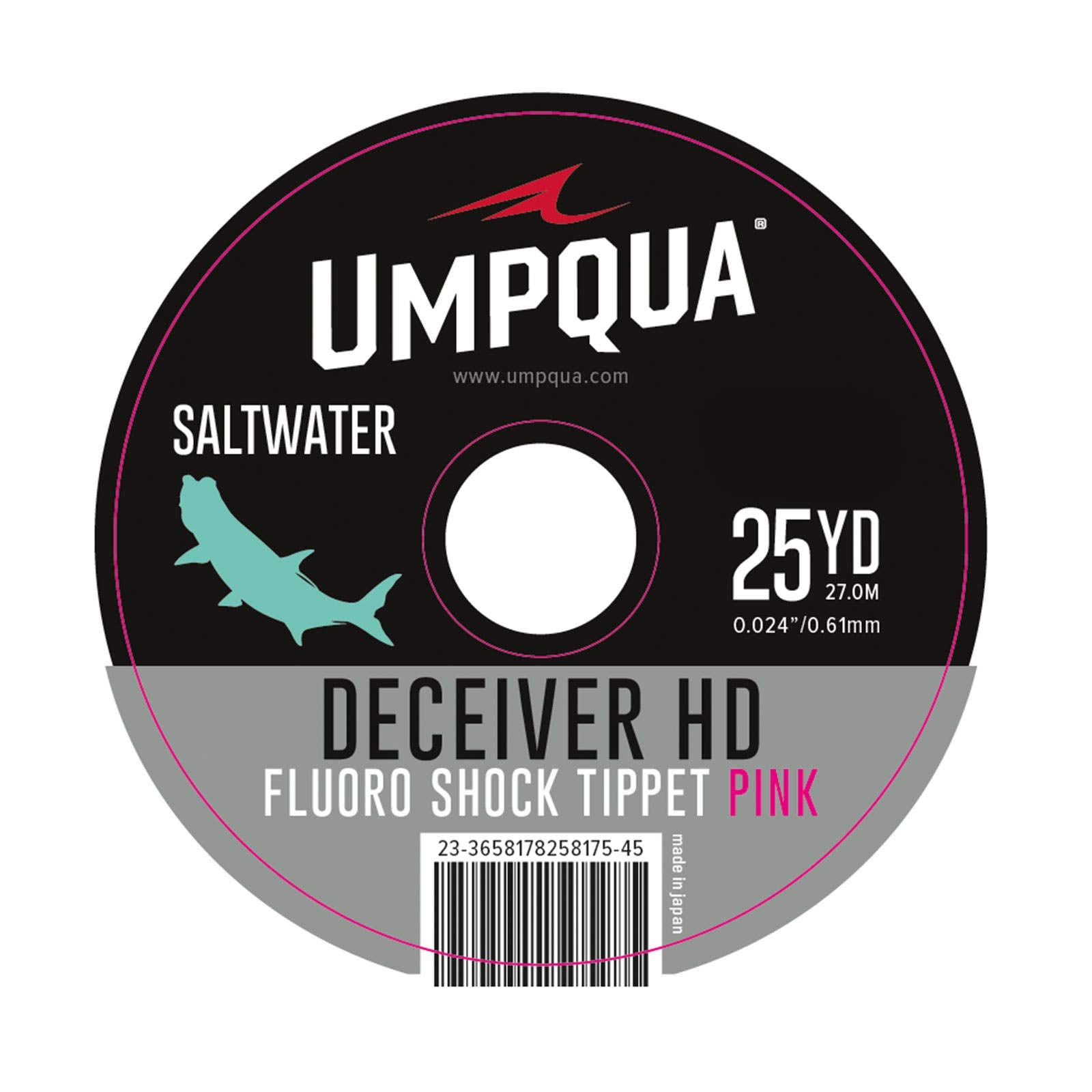 Umpqua Deceiver HD pink fluorocarbon shock tippet for saltwater leaders protects tippet.