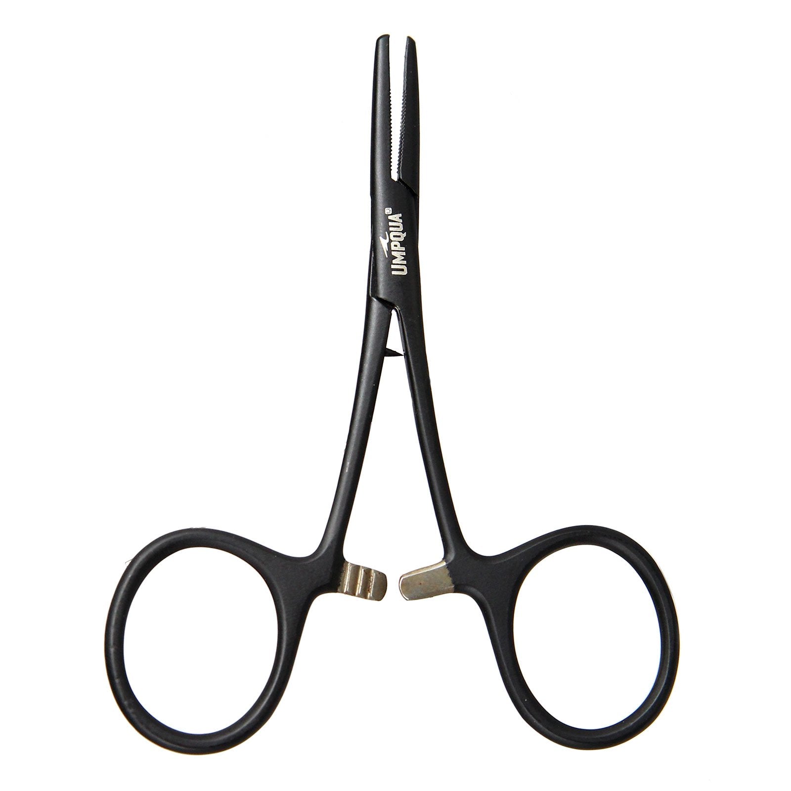 Umpqua Dream Stream 5 clamp with straight jaws and hook eye cleaner for precise fly tying.