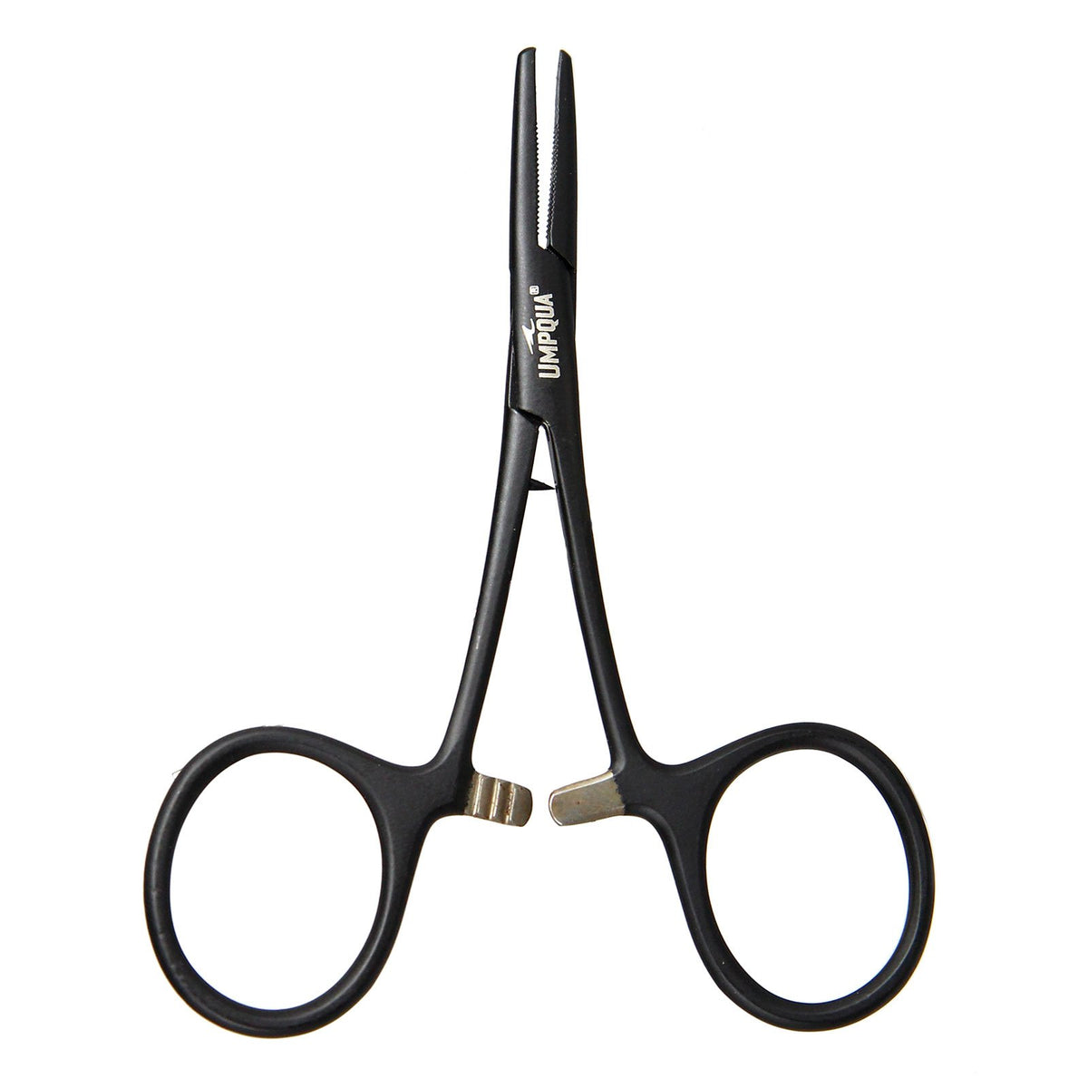 Umpqua Dream Stream 5 clamp with straight jaws and hook eye cleaner for precise fly tying.
