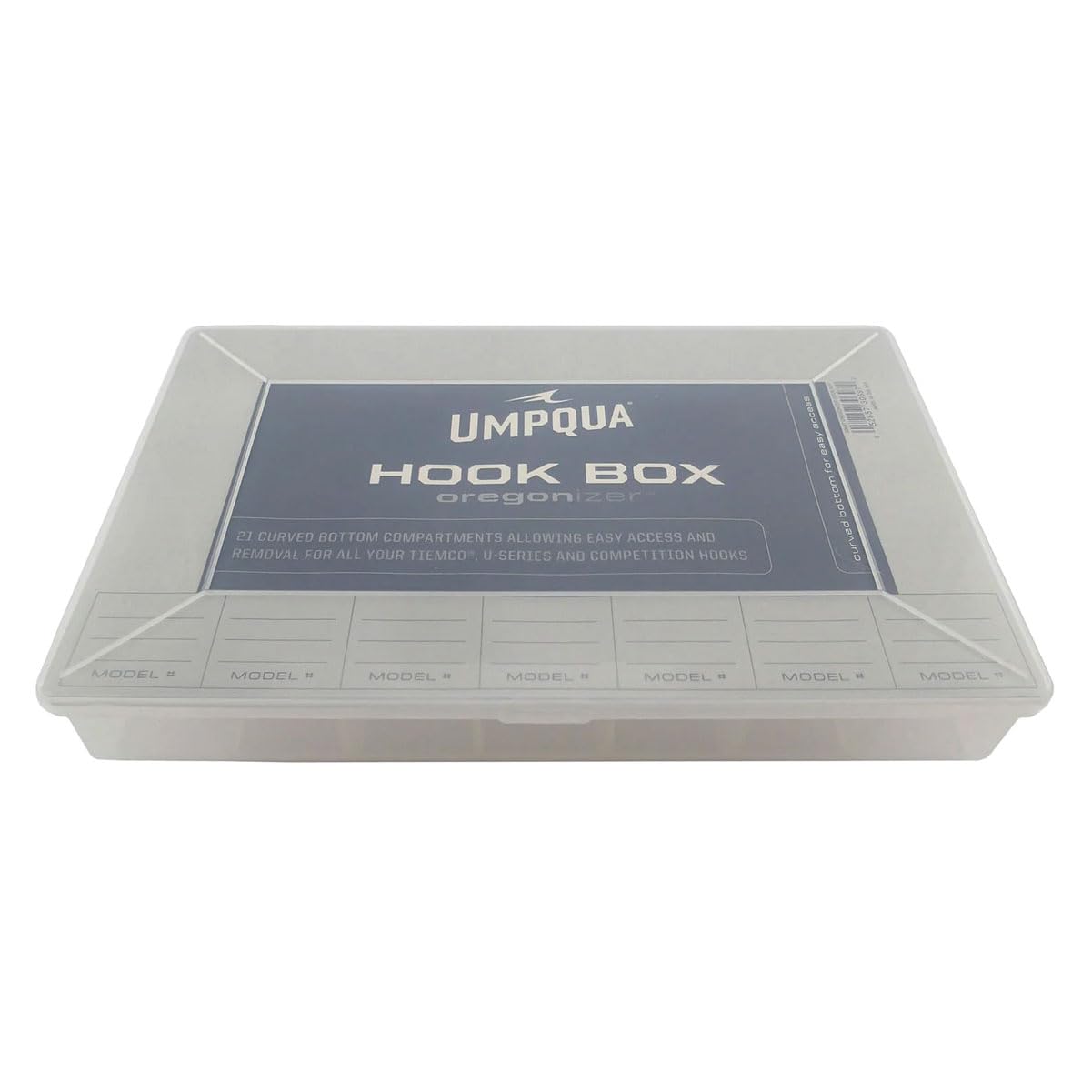 Umpqua Hook Box 30697 back view highlighting compact travel-friendly design.