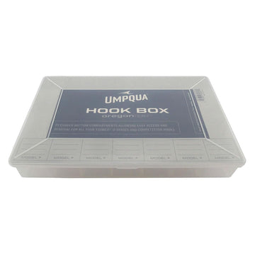 Umpqua Hook Box 30697 back view highlighting compact travel-friendly design.