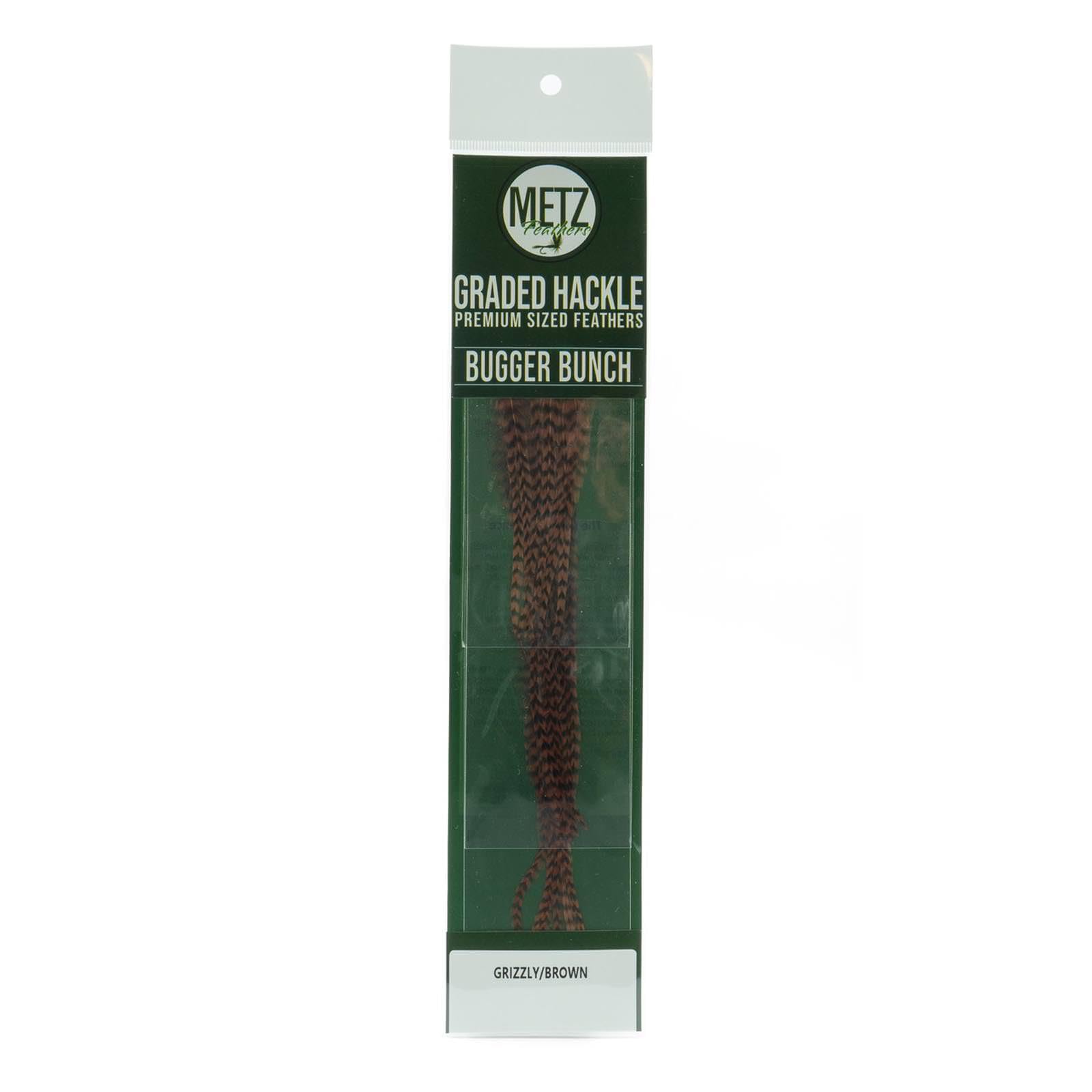 Umpqua Metz Bugger Bunch Hackle Grizzly Brown adds lifelike movement for woolly bugger flies