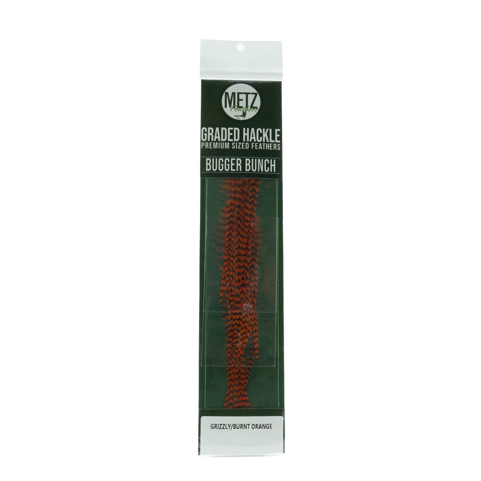 Umpqua Metz Bugger Bunch hackle Grizzly/Burnt Orange for lifelike woolly bugger palmering