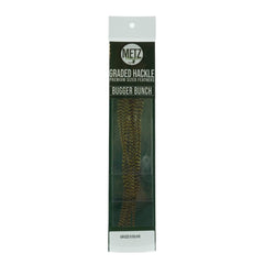 Umpqua Metz Bugger Bunch Hackle Grizzly/Olive feathers for lifelike palmering and trout fly movement.