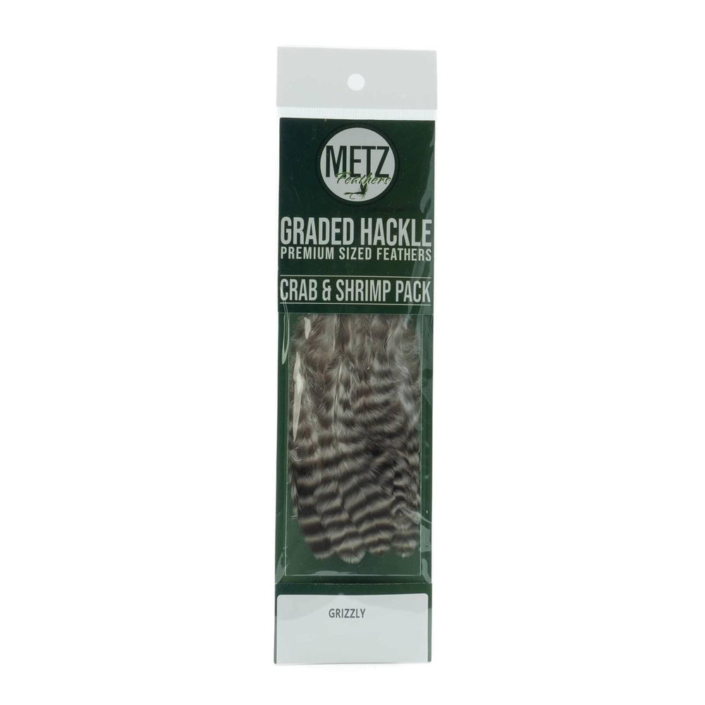 Umpqua Metz crab/shrimp hackle pack Grizzly for versatile crab and shrimp pattern tying